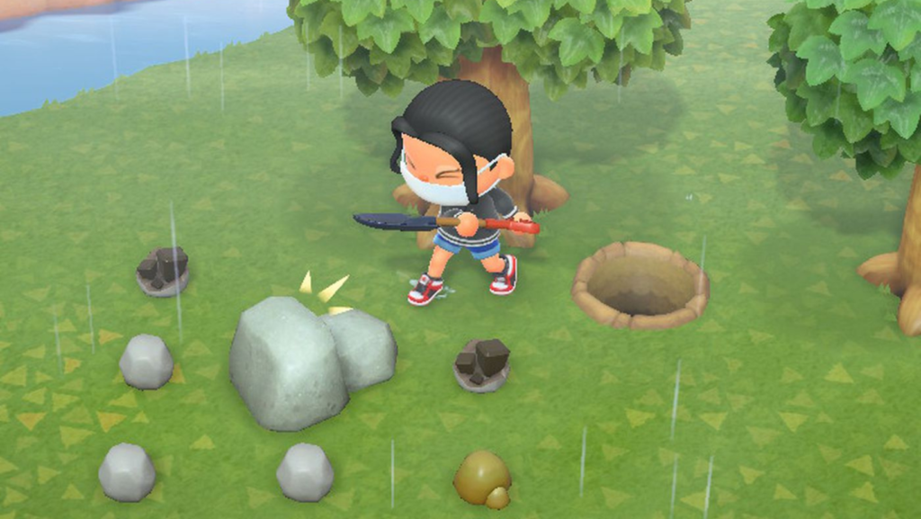 Hitting rock with tools animal crossing