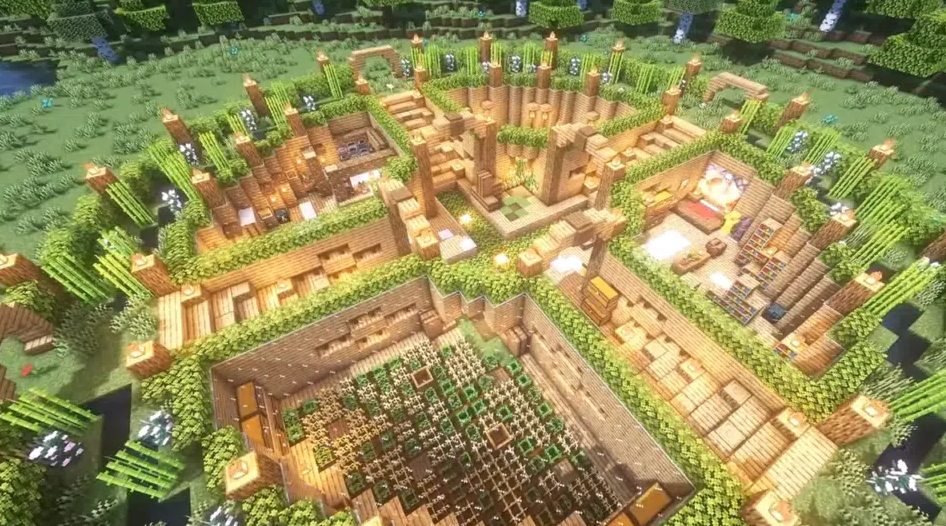 Circular Botanical Minecraft Garden
